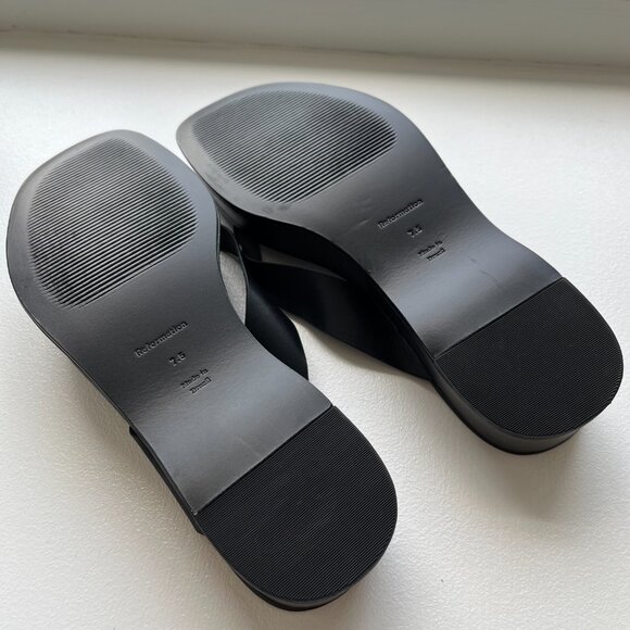 Reformation Zayne Black Platform Sandals - Picture 5 of 6
